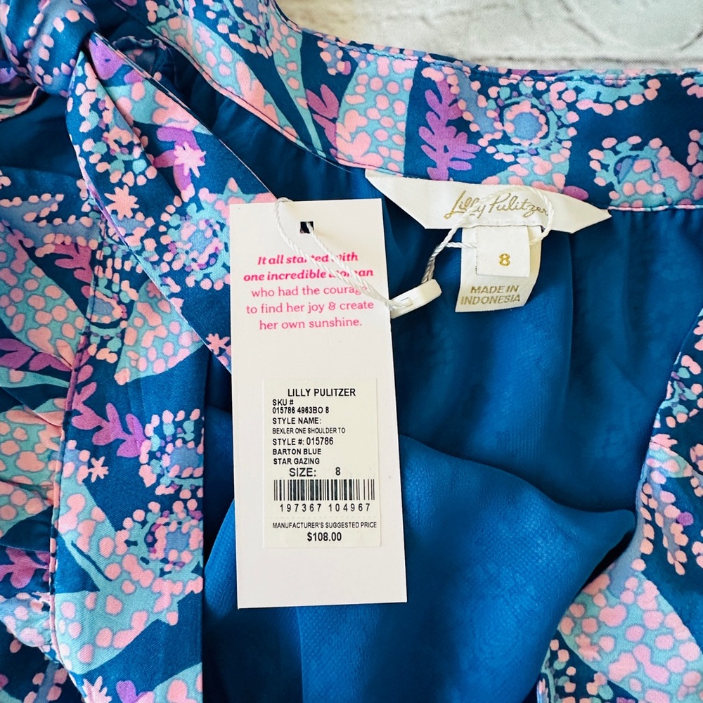 NWT Lilly Pulitzer Bexler One Shoulder Top - Picture 6 of 9